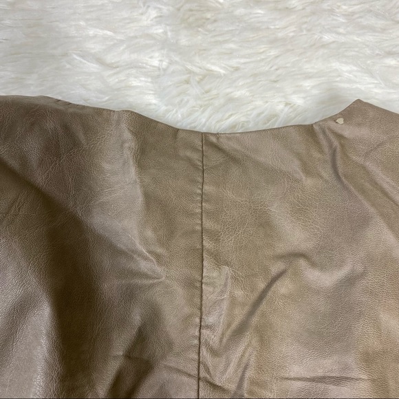 C. Luce Tan Faux Leather Blazer Jacket - Picture 11 of 16